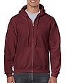 GILDAN HEAVY BLEND ADULT FULL ZIP HOODED 271gr, maroon, S