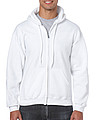 GILDAN HEAVY BLEND ADULT FULL ZIP HOODED 271gr, white, S
