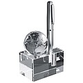 Glass block with globe, transparent