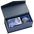 Glass block with globe, transparent