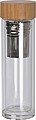 Glass bottle with bamboo lid and 420 ml capacity