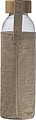Glass Bottle with Bamboo Lid and Jute Cover