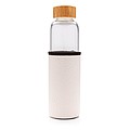 Glass bottle with textured PU sleeve,white