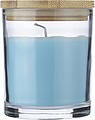 Glass candle, light blue