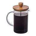 Glass coffee or tea maker with a bamboo lid