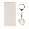 Glass heart award key ring, transparent