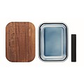 Glass lunch box 800ml, transparent blue