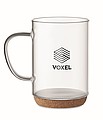 Glass mug 400ml with cork base