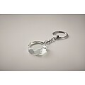 Glass round award key ring, transparent