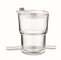 Glass tumbler with straw 400ml, transparent