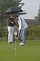 Golf umbrella with windscreen