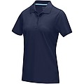Graphite short sleeve women’s GOTS organic polo, navy, M