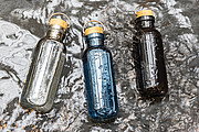 GRS RPET bottle with FSC bamboo lid and handle