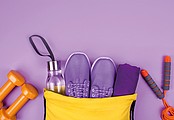 Gym bag made of polyester, yellow