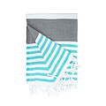 Hamam Marine Towel, 100% cotton, 100x180 cm. Anthracite / Turquoise