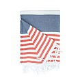Hamam Marine Towel, 100% cotton, 100x180 cm. Navy / Red
