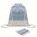 Hammam towel drawstring set, turquoise