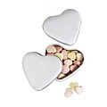 Heart tin box with candies, white