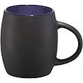 Hearth ceramic mug with wood lid/coaster, black/blue