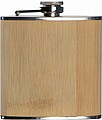 Hip flask with bamboo cover