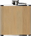 Hip flask with bamboo cover