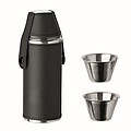 Hip flask with shot cups, black