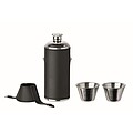 Hip flask with shot cups, black