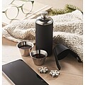 Hip flask with shot cups, black