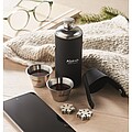 Hip flask with shot cups, black