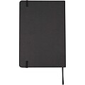 Holm A5 stone paper hard cover notebook with lined pages, solid black