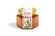 Honey 125g hexagon, forest
