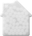 House shaped mint card.White