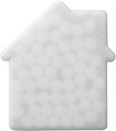 House shaped mint card.White