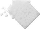 House shaped mint card.White