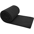 Huggy fleece plaid blanket with carry pouch 220x250 cm, solid black