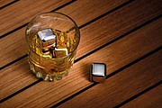 ice cubes, stainless steel