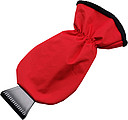 Ice scraper and polyester glove.Red