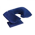 Inflatable pillow in pouch, blue