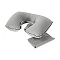 Inflatable pillow in pouch, grey