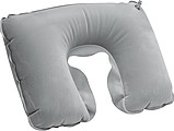 Inflatable soft travel pillow, grey
