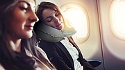 Inflatable soft travel pillow, grey