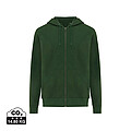 Iqoniq Abisko recycled cotton zip through hoodie, forest green, size XXS