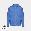 IQONIQ Abisko recycled cotton zip through hoodie, heather blue
