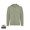 Iqoniq Abisko recycled cotton zip through hoodie, heather green, size XXS