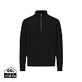 IQONIQ Elgon recycled cotton quarter zip sweater, black