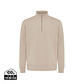 IQONIQ Elgon recycled cotton quarter zip sweater, desert