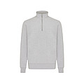 IQONIQ Elgon recycled cotton quarter zip sweater, grey melange