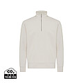 IQONIQ Elgon recycled cotton quarter zip sweater, natural raw