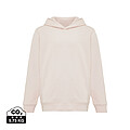 Iqoniq Yengo kids recycled cotton hoodie with sidepockets, cloud pink, size 3/4