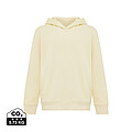 Iqoniq Yengo kids recycled cotton hoodie with sidepockets, cream yellow, size 3/4